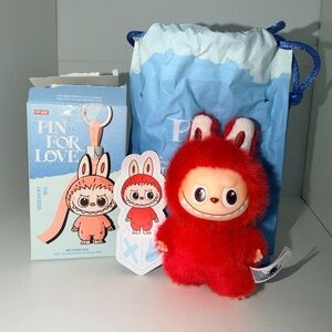 PopMart Labubu Pin For Love Letter - X